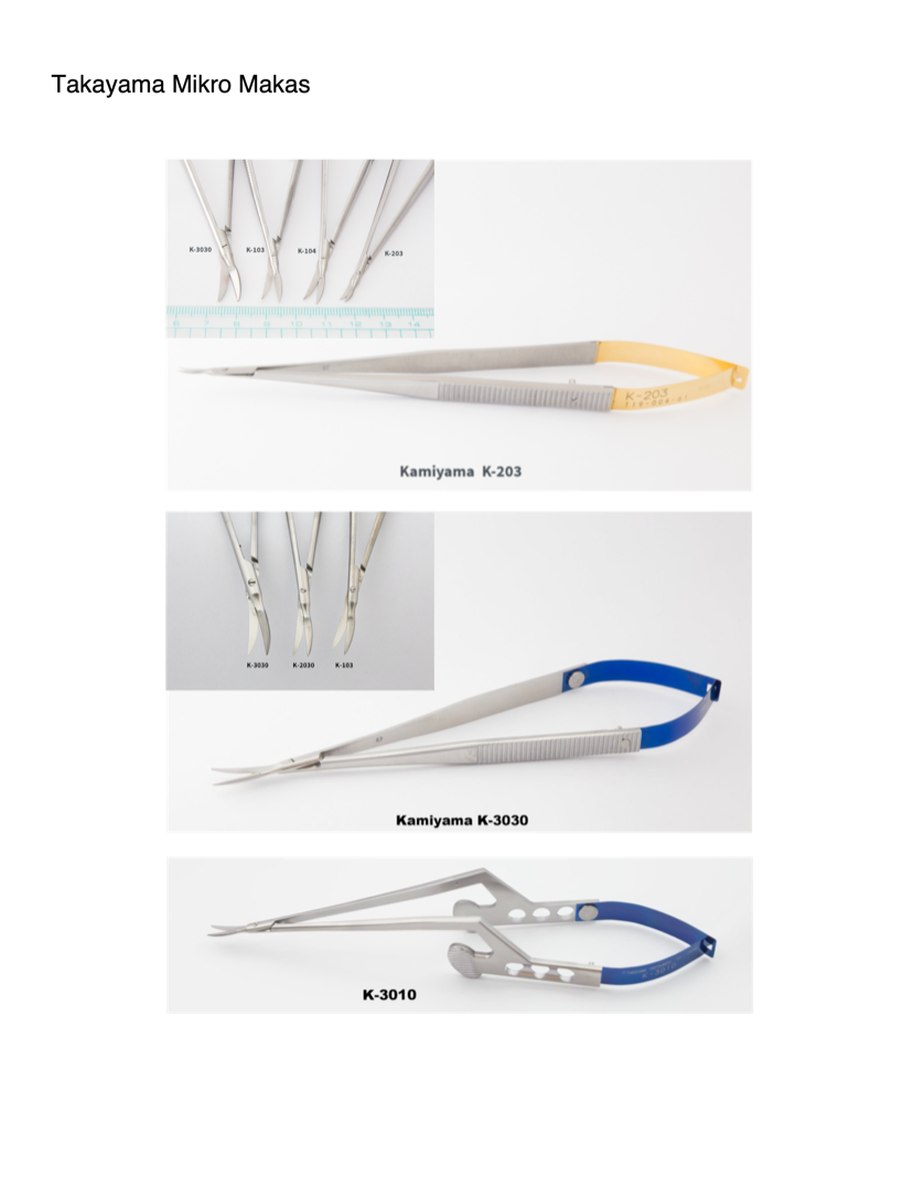 Takayama Mikrocerrahi El Aletleri